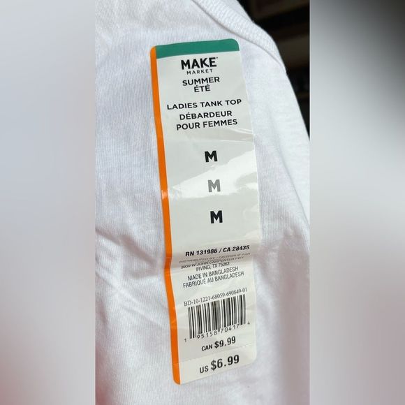 Ladies tank, white, Sz medium, retail $6.99 NWT clothes - Picture 4 of 8